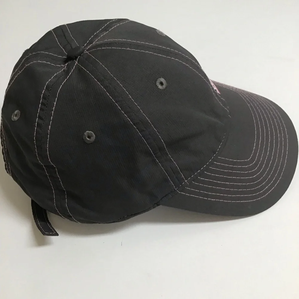 Deer Valley Ski Resort Hat Gear Cap Gray Pink Contrast Stitch Adjusts Vintage